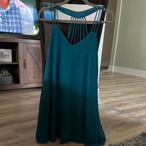 Elegant Teal Sleeveless Dress